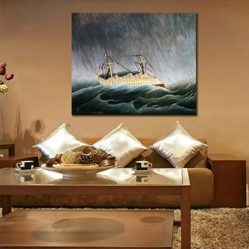 Canvas Paintings for living room The storm tossed vessel Henri Rousseau High quality Hand painted