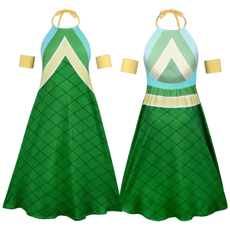 

aa69Anime Fairy Tail Wendy Marvell Cosplay Costumes Green Dress for Women Girls Halloween Party Christmas Dragonscale Clothing W