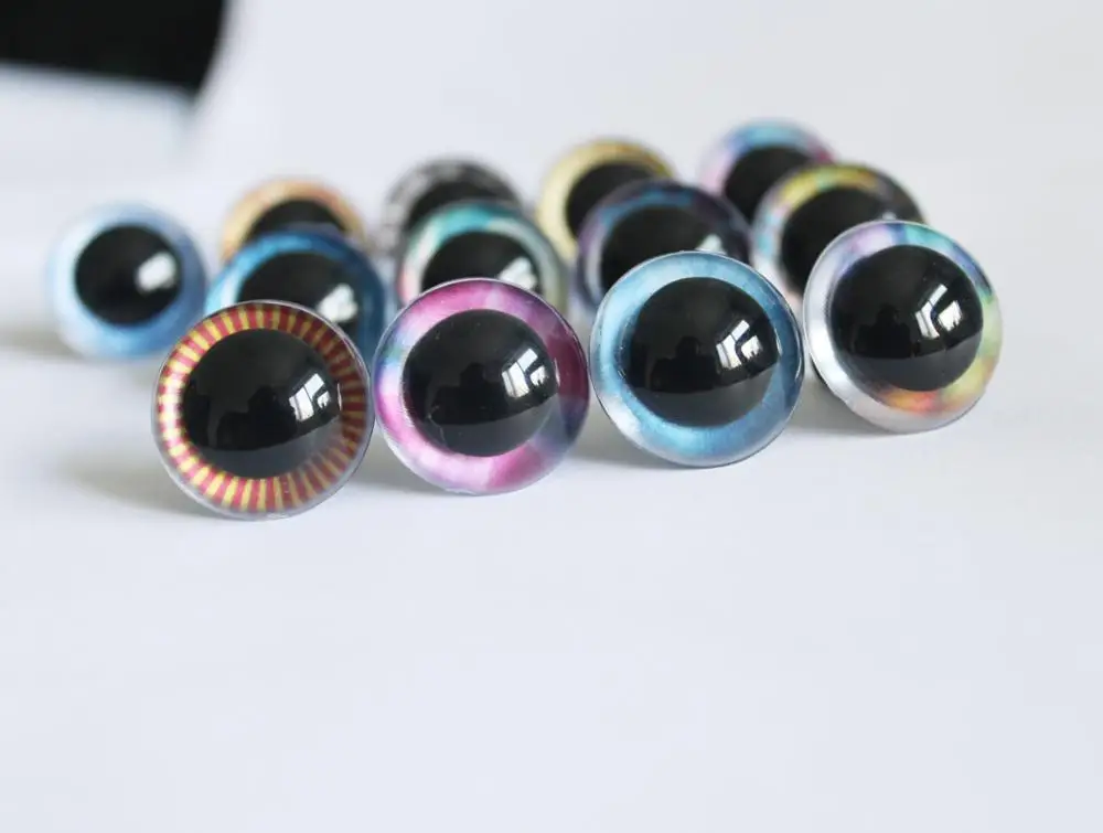 

Маленькие круглые глаза F13A, 9 мм, 10 мм, 11 мм, 12 мм, прозрачные для игрушек, с разными цветами, с жесткой шайбой для плюшевых кукол, 20 шт.