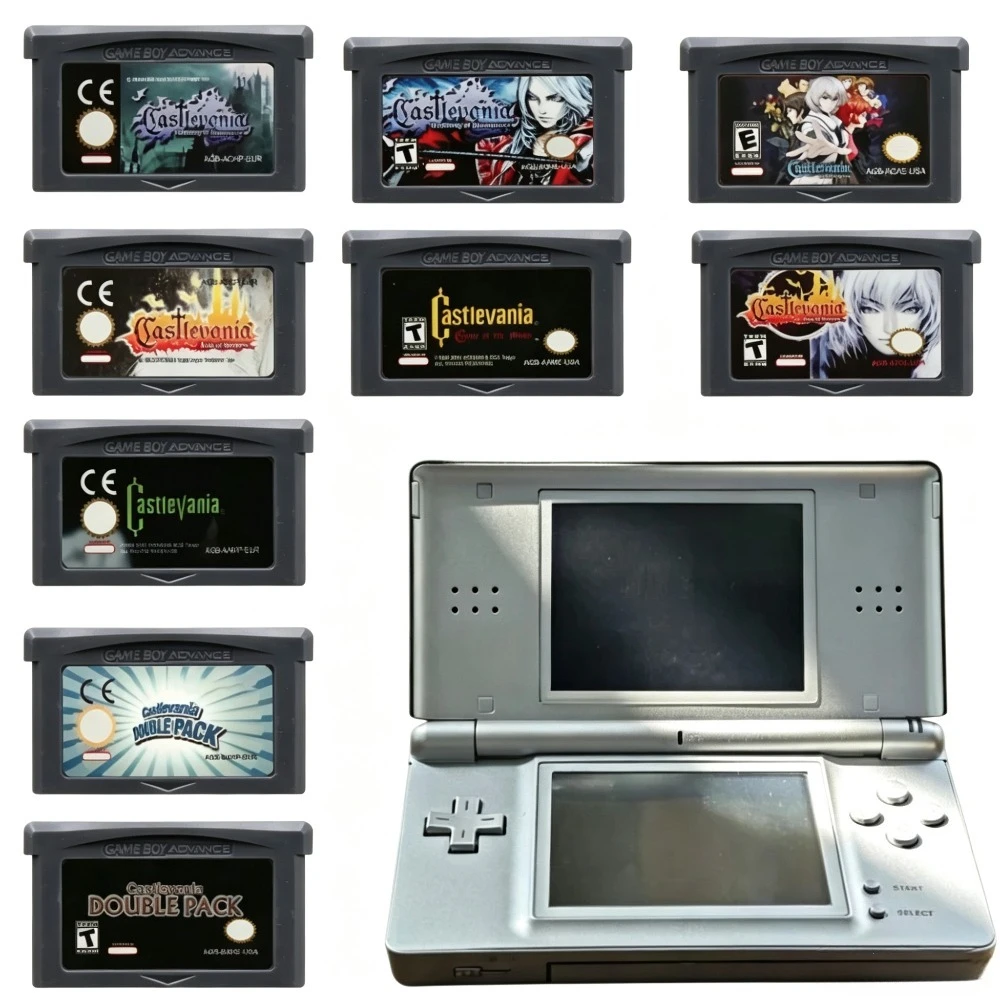 Castlevania Classic GBA Game Cartridge Bundle Advance GBA SP Retro Action Platformer Game Card for Castlevania Fans Collection