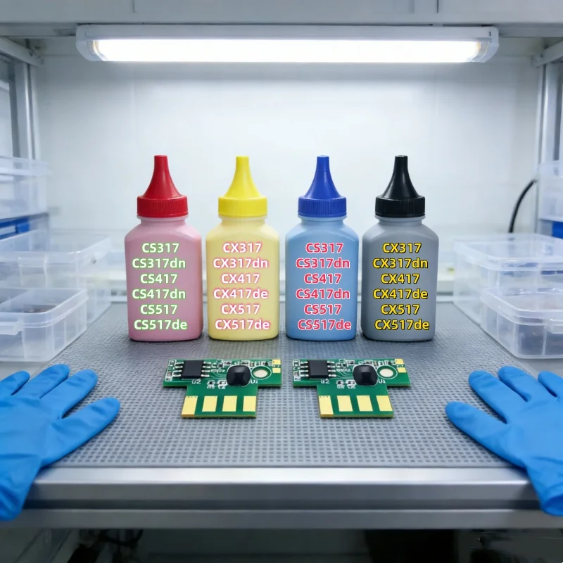 

1 комплект тонер-порошка с чипом для Lexmark CS317, CS317dn, CS417, CS417dn, CS517, CX317, CX317dn, CX417de, CX517 (версия для Европы)