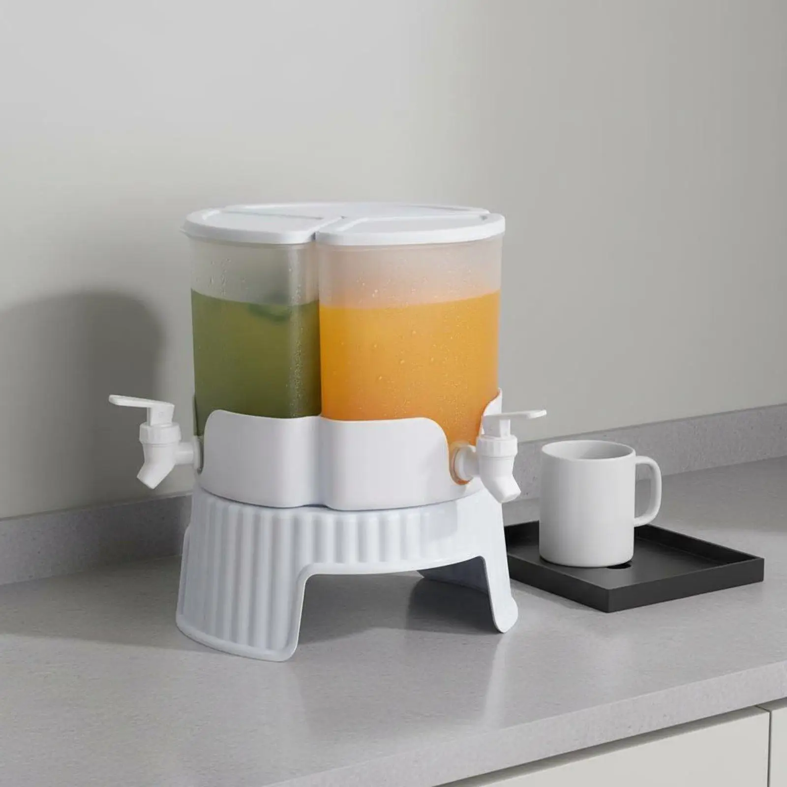 Beverage Container Triple Compartment Rotating Easy Pour for Parties