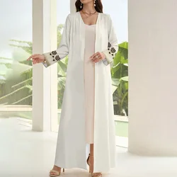 Demure Muslim Women Abaya Long Sleeve Maxi Dress Fake Two Pieces Open Kimono Islamic Abayas Ramadan Dubai Turkey Kaftans Dress