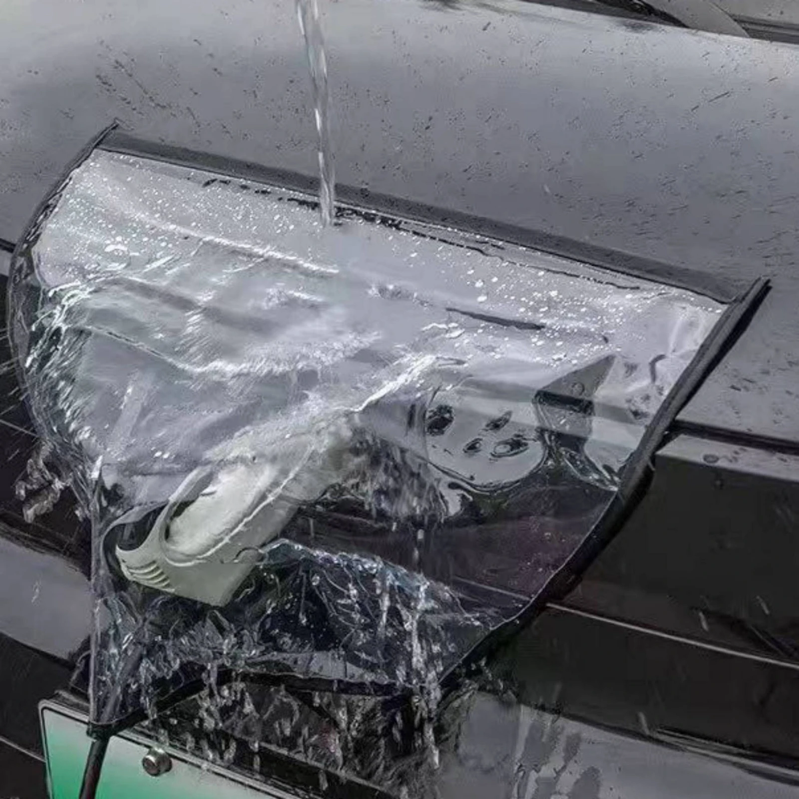 

Electric Vehicle Charge Port Rain Cover Rectangular Electric Vehicle Charging Port Cover Vehicle Accessory Waterproof Easy To