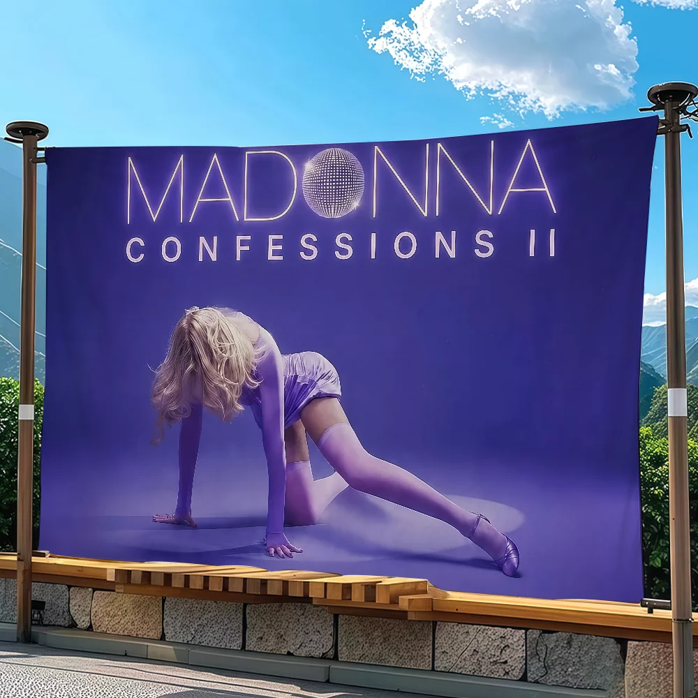 Singer M-Madonna Flag Tapestry Outdoor Party Bedroom Living Room Dormitory Decorative Themed Wall Hanging Banner Gift