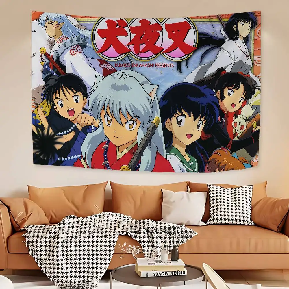 Cartoon Inu Yasha Hippie Wandbehang Wandteppiche für Wohnzimmer Home Dorm Decor Art Home Decor