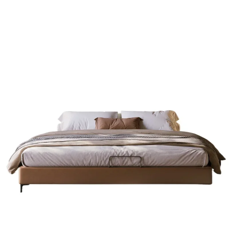 1.8 meters double master bedroom high-end atmospheric skeleton bed 2 meters storage soft bag leather art bed