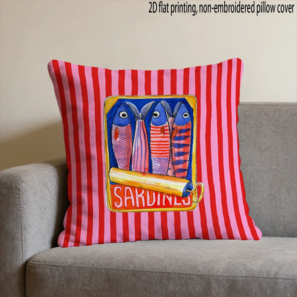 1PC Assorted Stylish Printed Sofa chair bedroom office decoration accessories cushion cover invisible zipper, no pillow core