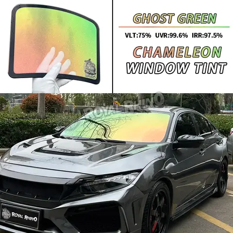Windshield Solar Colored Sunset Chameleon Film VLT75% Aurora Red Green Chameleon Tint Car Window Film for Car Body
