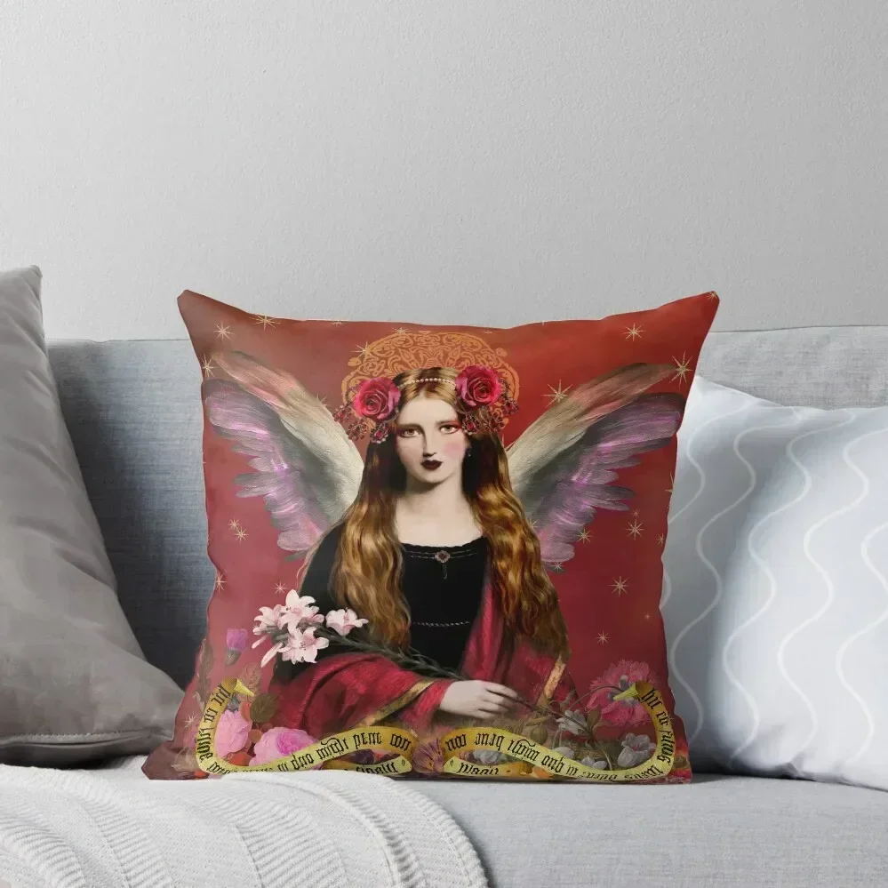 Pre Raphaelite Angel In Red Throw Pillow Luxury Cushion Cover luxury throw pillow covers sleeping pillows Sofa Cover pillow