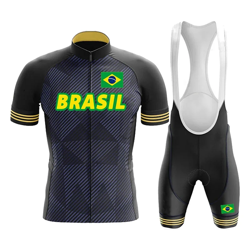 BRAZIL Team 2022 Summer Bike Short Sleeve Cycling Jersey Set MTB Sport Cycling Clothing Bicycle Uniform Roupa Ciclismo Masculino