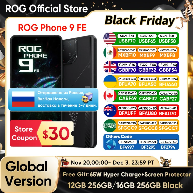 ASUS ROG 9 FE 5G Snapdragon 8 Gen 3 6.78 5500mAh 65W Charging 185Hz FHD Display 5500mAh Android 15 Global Version ROG 9 FE