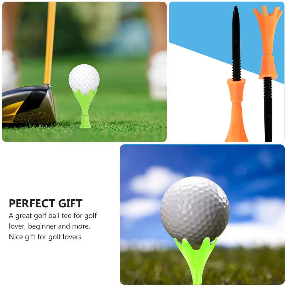 

3Pcs Golf Ball Tees Strong Plastic Bright Color Low Stand Portable Easy Carry Tees for Amateur