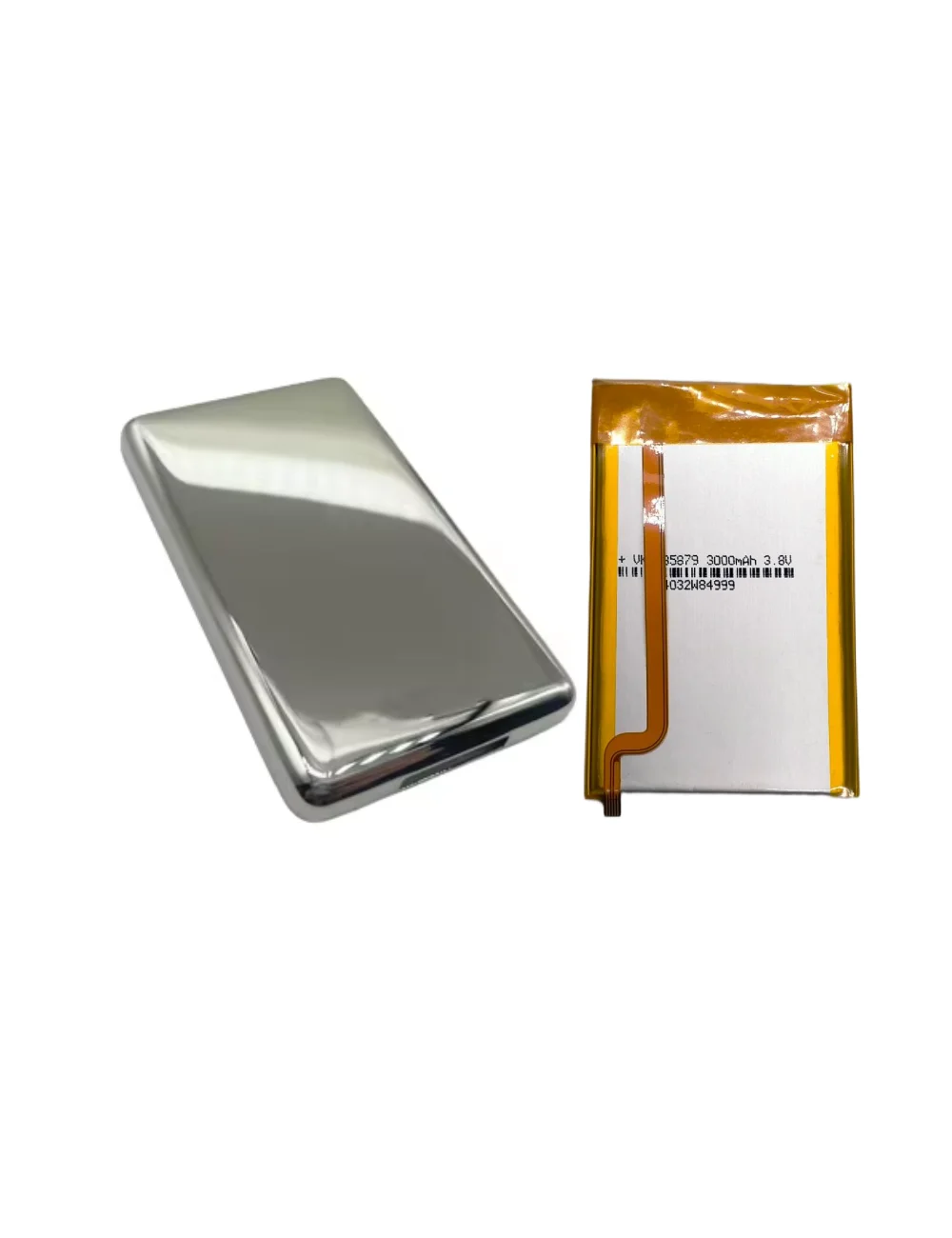Replacement Silver Metal Back Cove + 3000mAh Battery  For iPod Video 5th Classic 6th/7th - Fit Thin 30GB/80GB/120GB/160GB Models