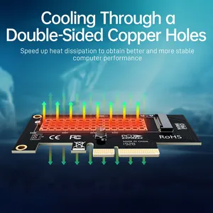 JEYI M.2 NVME to PCIe 4.0 3.0 SSD Adapter, 64Gbps PCIe 4.0 X4 X8 X16 Expansion Card for Desktop PC , PCI-E GEN4 GEN3 Full Speed 12 best sales pci e - №5