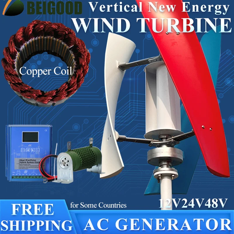 

Vertical Axis Permanent Maglev 2000W-4000W Free Energy Windmill Wind Turbine Generator With MPPT Controller Uninterrupted Power