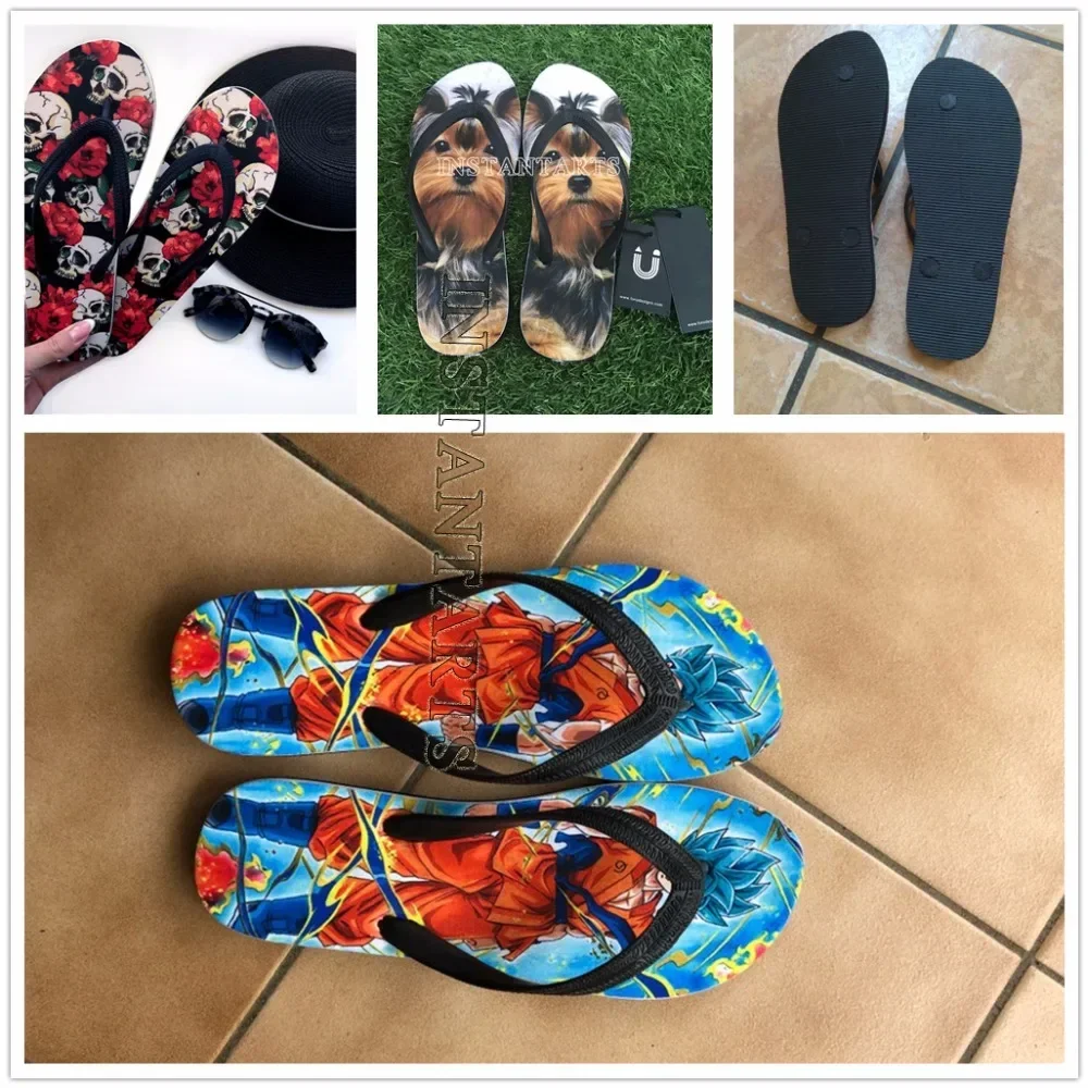 Chanclas de goma para hombre, zapatos personalizados de verano, imágenes personalizadas, antideslizantes, ligeras y duraderas, envío directo, venta al por mayor