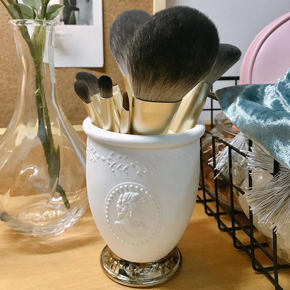 

1pc Makeup Brush Holder For Home Office School Desk Makeup Brush Storage Holder Organizer Pen Stationery Basket Container