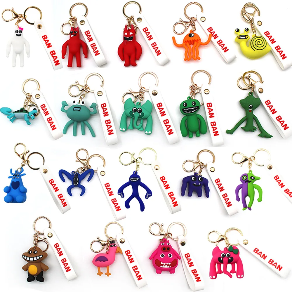 Cartoon Garten of banban Soft Rubber Keychain Cute Dolls Couple Bag Charm For Boy Creative Car Key Ring Figure Toys Friend Gift