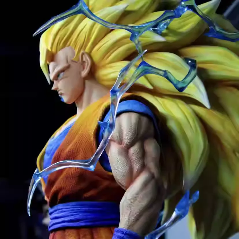 

XY studio 43cm Dragon Ball goku Anime Figures SSJ3 Son Goku Figure Super Saiyan PVC Statue desktop decor collection Model Toys