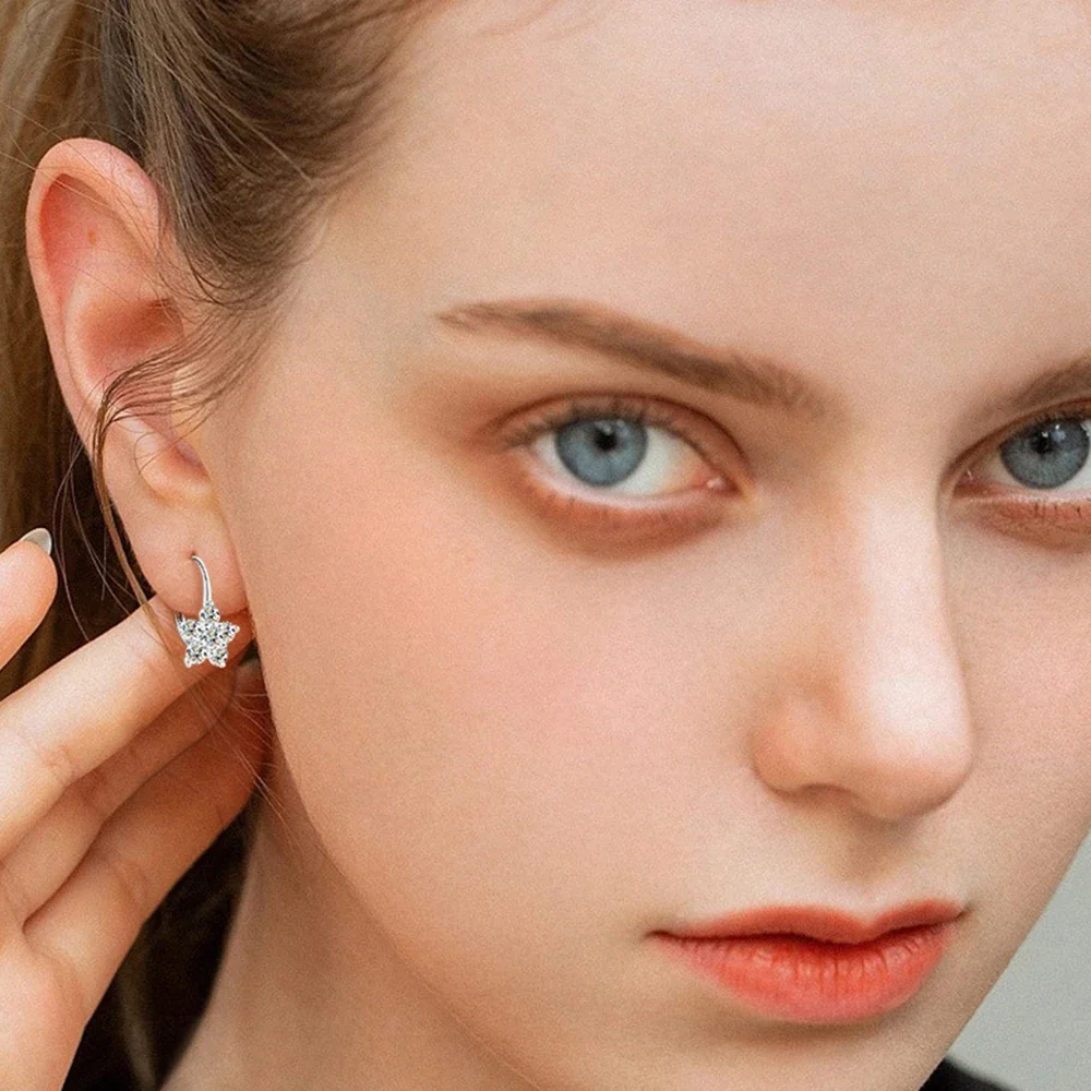 3 مللي متر مويسانيتي أقراط الماس الذهب الأبيض Vermeil S925 فضة هوب أقراط للنساء الفتيات سباركلي رائع مجوهرات #6