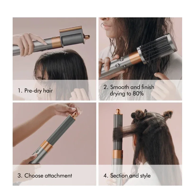 

7 in 1 Airwrap Complete Long 05 Hair Curler Styler Dryer Volumizer with 5 Attachments for All Hair Types hair dryer hair tools