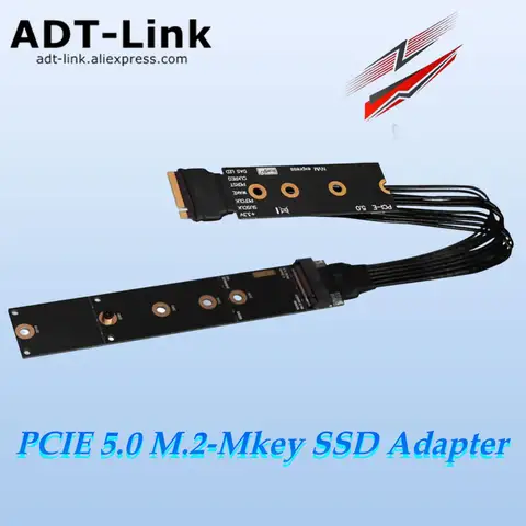 ADT-LINK M.2 2230 2242 2260 2280 SSD M.2 NVME Adapter for PCl-e 5.0 M.2 NVMe M Key SSD Extension Cable Solid Drive Riser GEN5