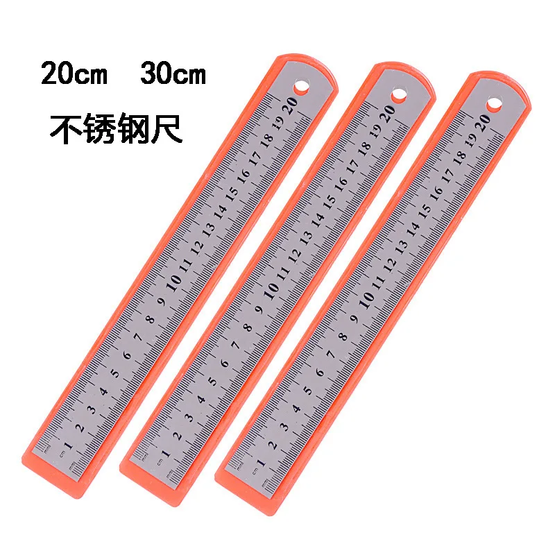High Quality Metal Stainless Steel Ruler for School Office Supplies Accessories 20 30 Cm Ruler for Math Measurement Drawing Tool