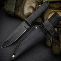 Outdoor Fixed Blade Knife Stainless Steel Blade Rubber Handle with Knife Cover Holiday Gift, Travel Camping Cutting Tool