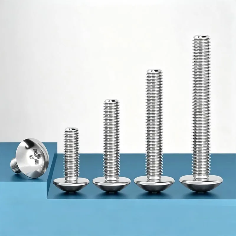 5Pcs 4#-40/ 6#-32 /8#-32/1/4-20 *L UNC 304 A2-70 stainless steel Phillips Truss Head Large Flat Round Cross Screw Bolt