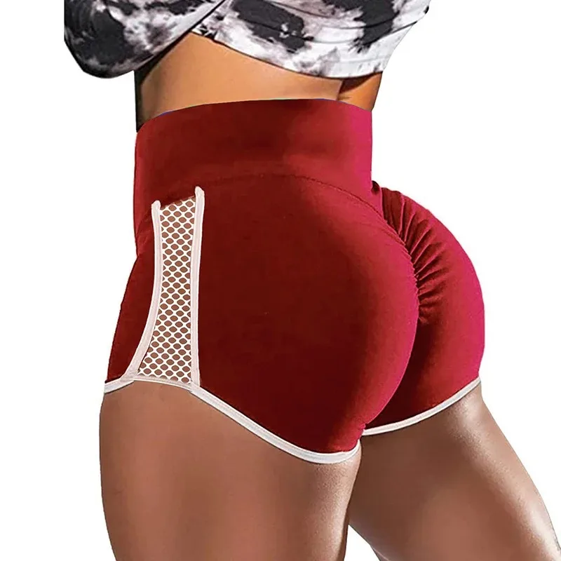 Leggings de ginástica femininas de verão, shorts elásticos para aumentar os quadril das mulheres, shorts atléticos casuais, shorts atléticos de cintura alta