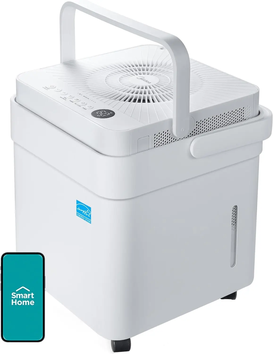 Midea Cube 50 Pint Dehumidifier گھر پر تہہ خانے اور کمروں کے لیے 4,500 مربع تک۔ فٹ، بلٹ ان پمپ