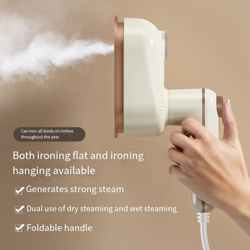 Mini Rotating Electric Travel Iron Dual Steam and Dry Use Portable Water Spray Gentle on Clothes Fast Heating Garment Care Tool