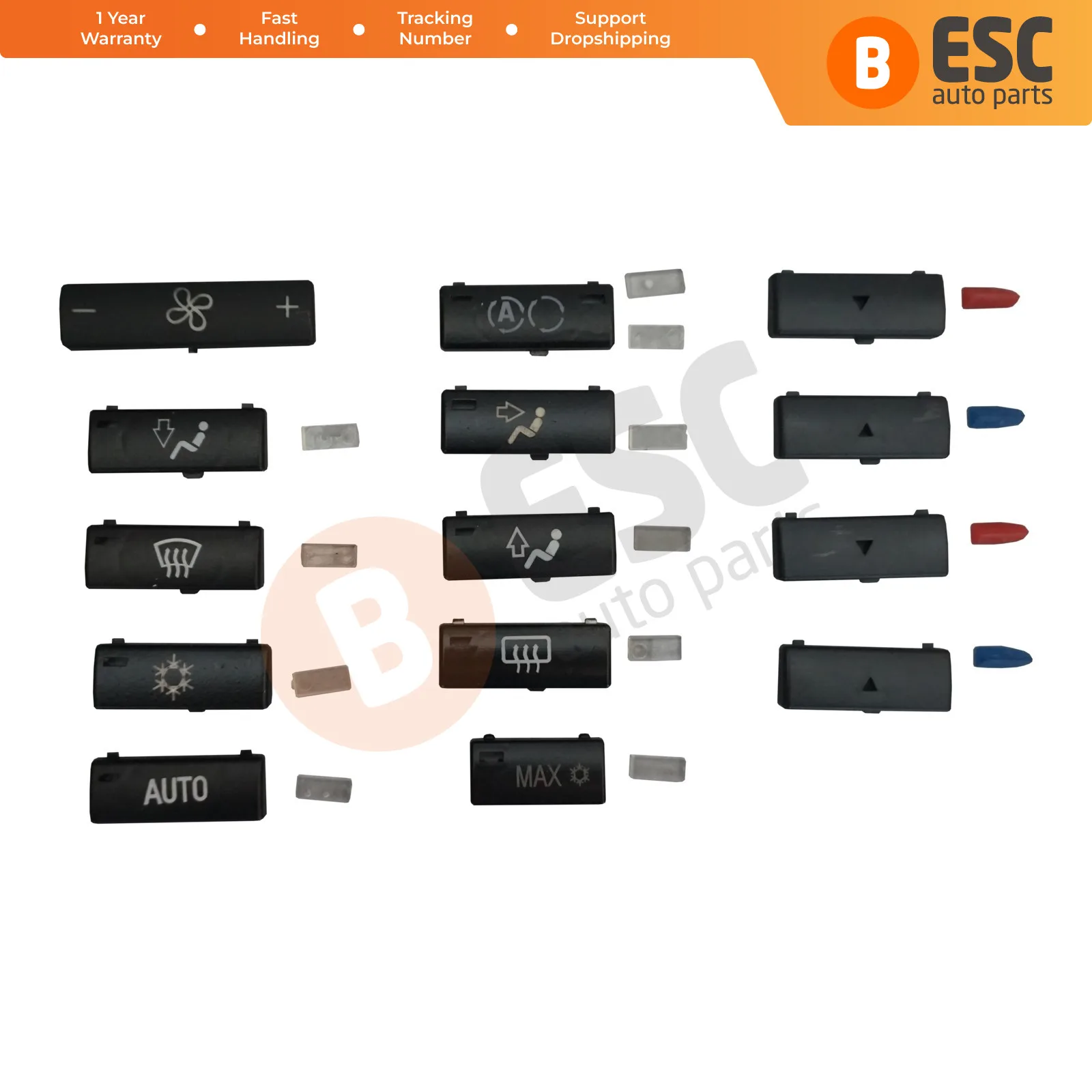 

EDP88 14 Pieces Air Con Heater Climate Conditioning Ventilation Control Button Switch Set 6972163 for BMW X5 E53 5 Series E39