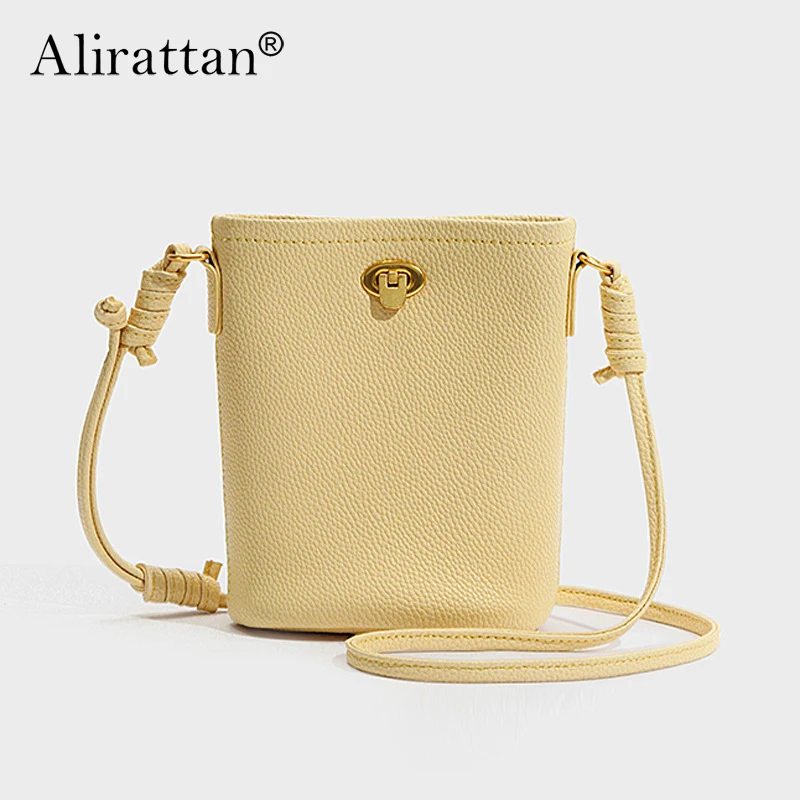 

Alirattan 2024 New Women's Leather Crossbody Shoulder Bag Mobile Phone Bag Summer Trend Niche Large Capacity Handbag