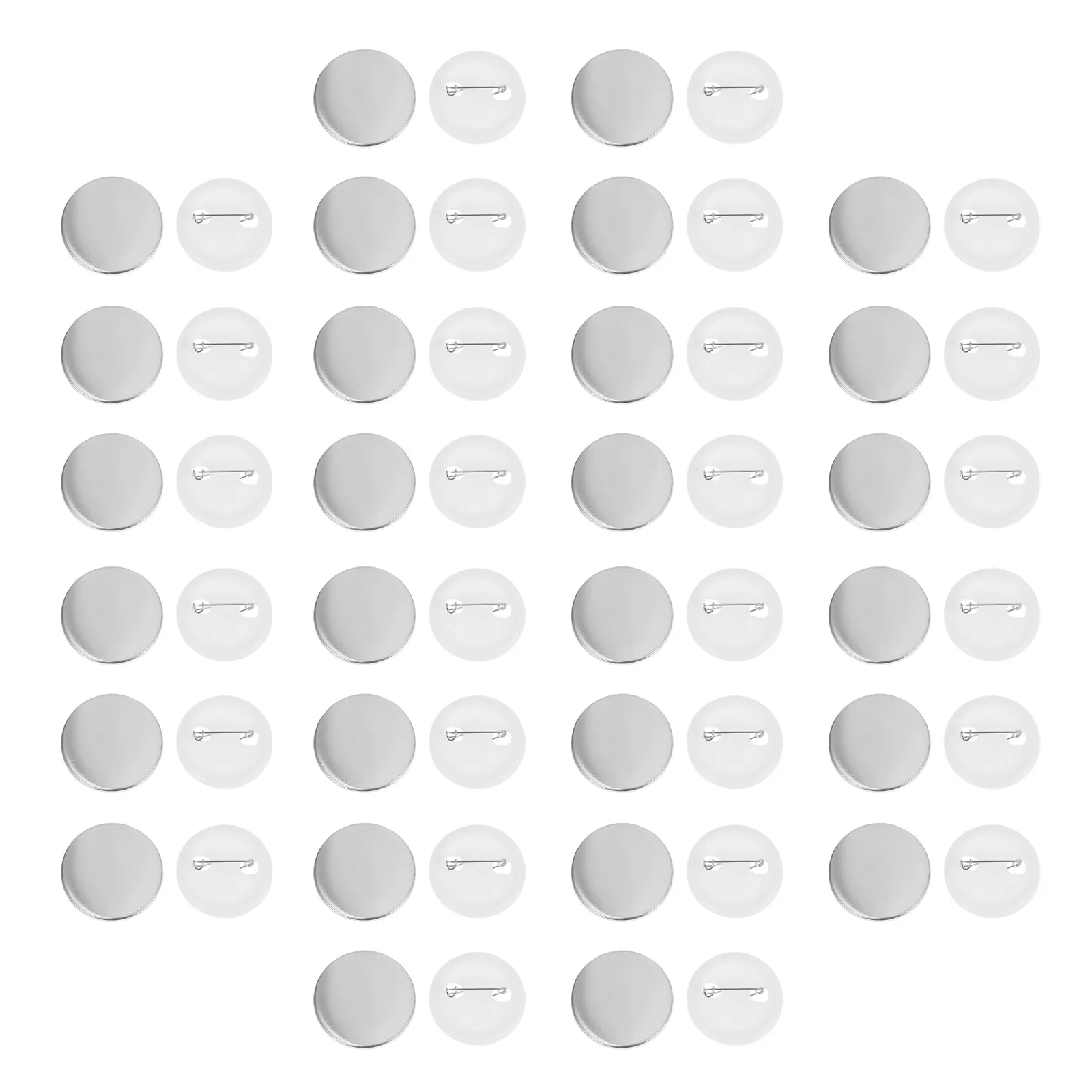 

100 комплектов неокрашенных заготовок для значков 37 мм, для рукоделия, премиум-качество, прочность, гладкая поверхность, для футболок