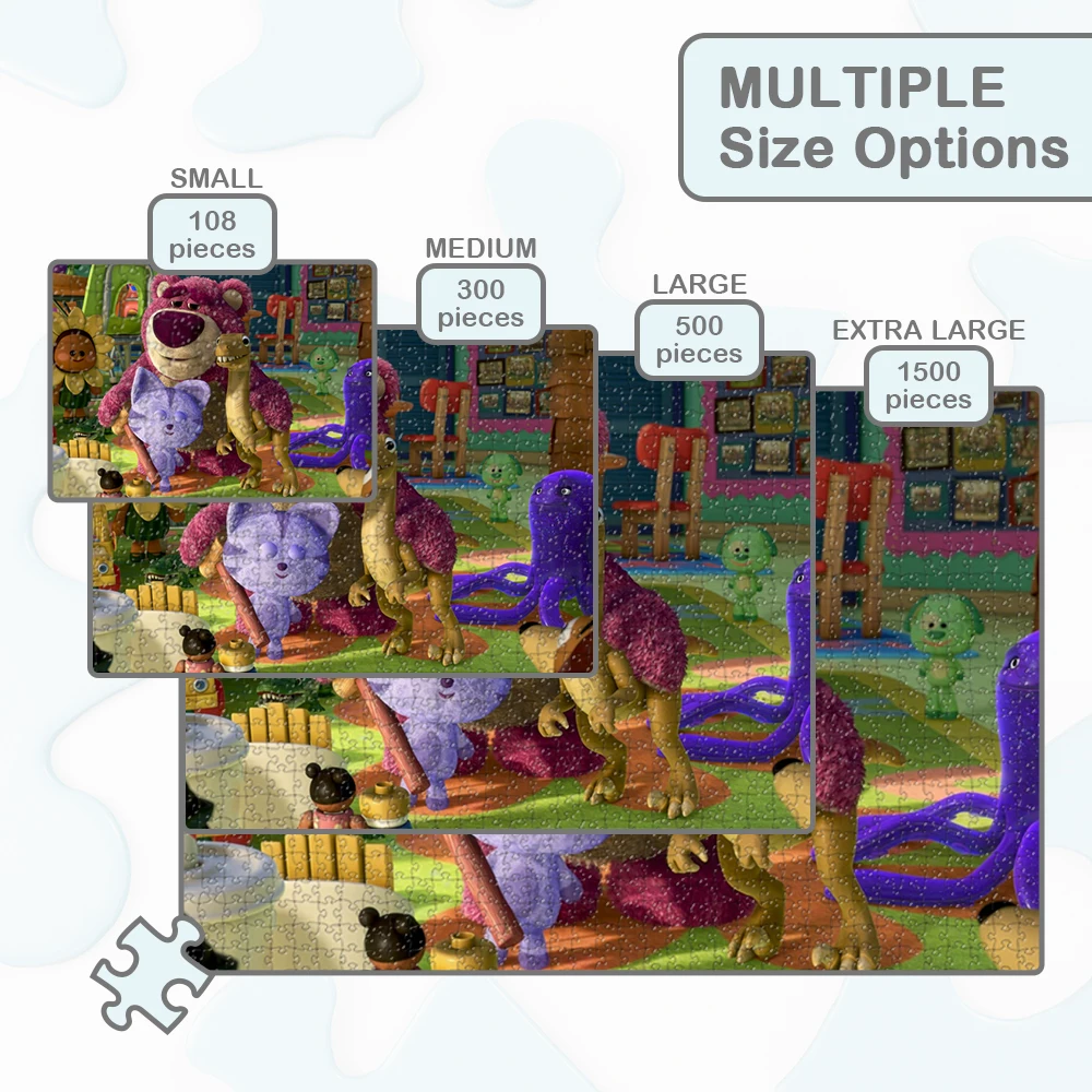 Lotso Toy Story Unique Design Puzzle Cute Cartoon Pink Bear Jigsaw Puzzles Montessori Educational Toy DIY Large Puzzle Game Gift