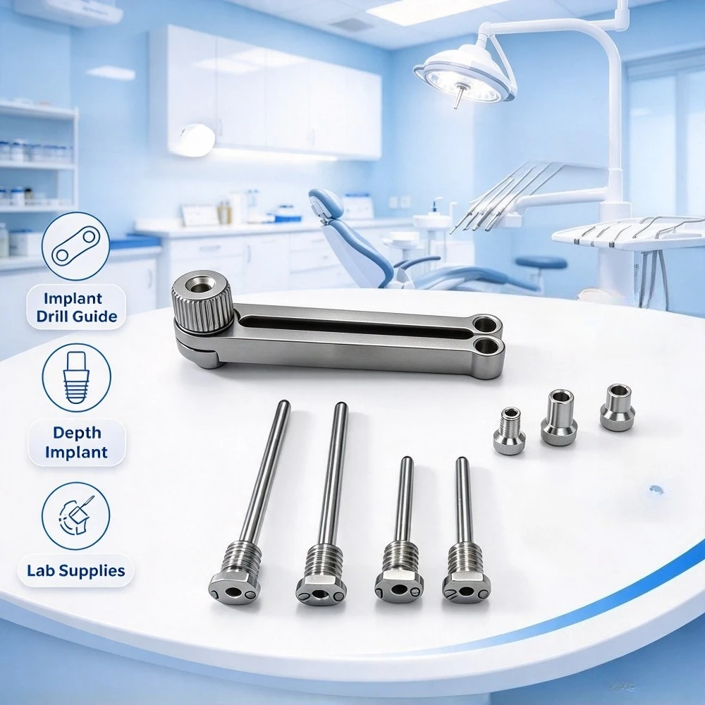 Dental Implant Drill Guide Kit Parallel Placement Tool with Depth Control for Multi Implant Precision Dental Lab Supplies Tools