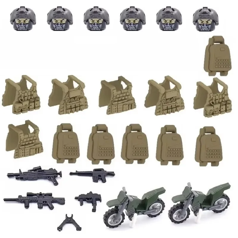 Military Weapons Special Forces Mini Action Figures SWAT City Police Modern Heads Soldier Gun MOC Army Building Block Brick Toys