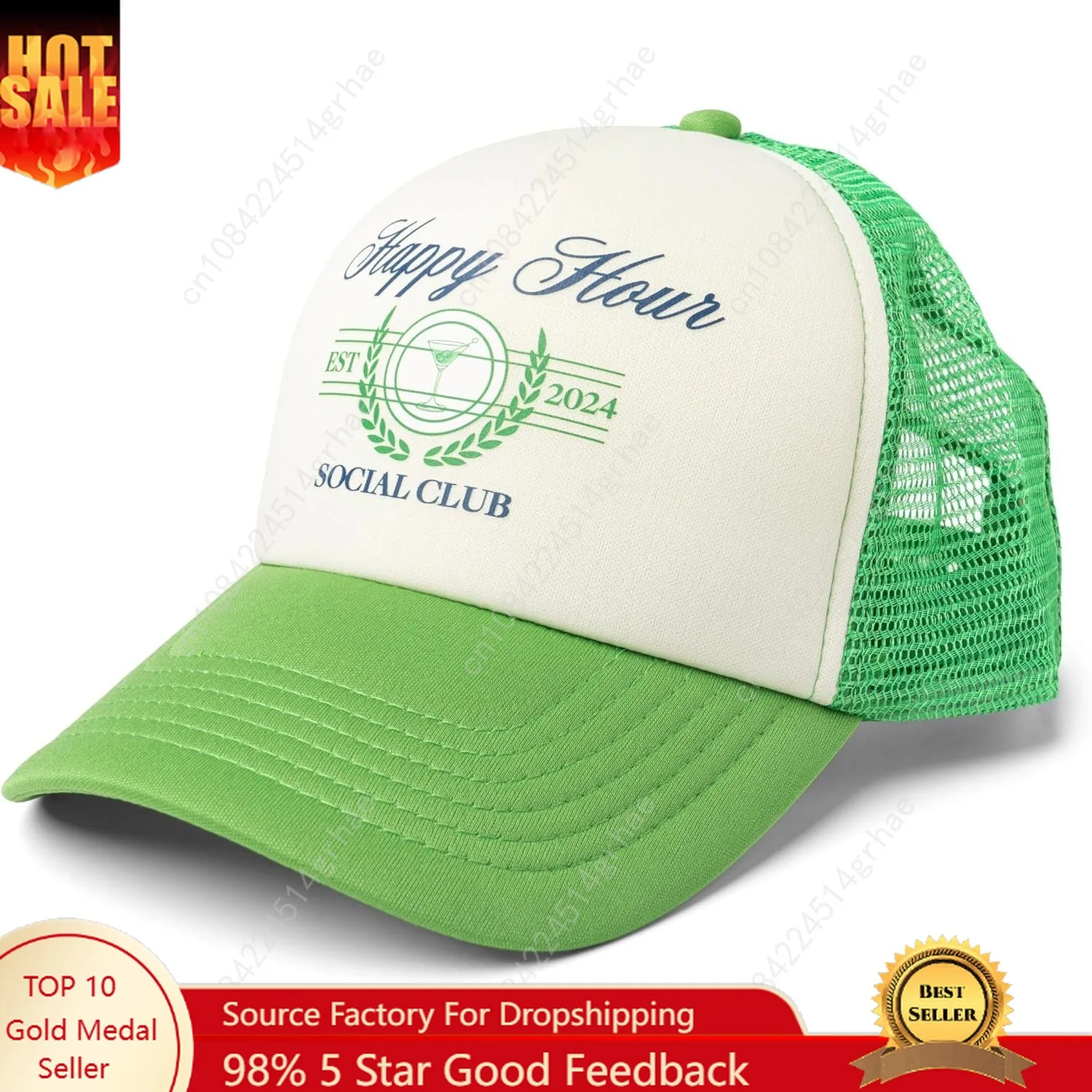 

Women's and Men's Adjustable Cap Mesh Side Panels Trucker Hat