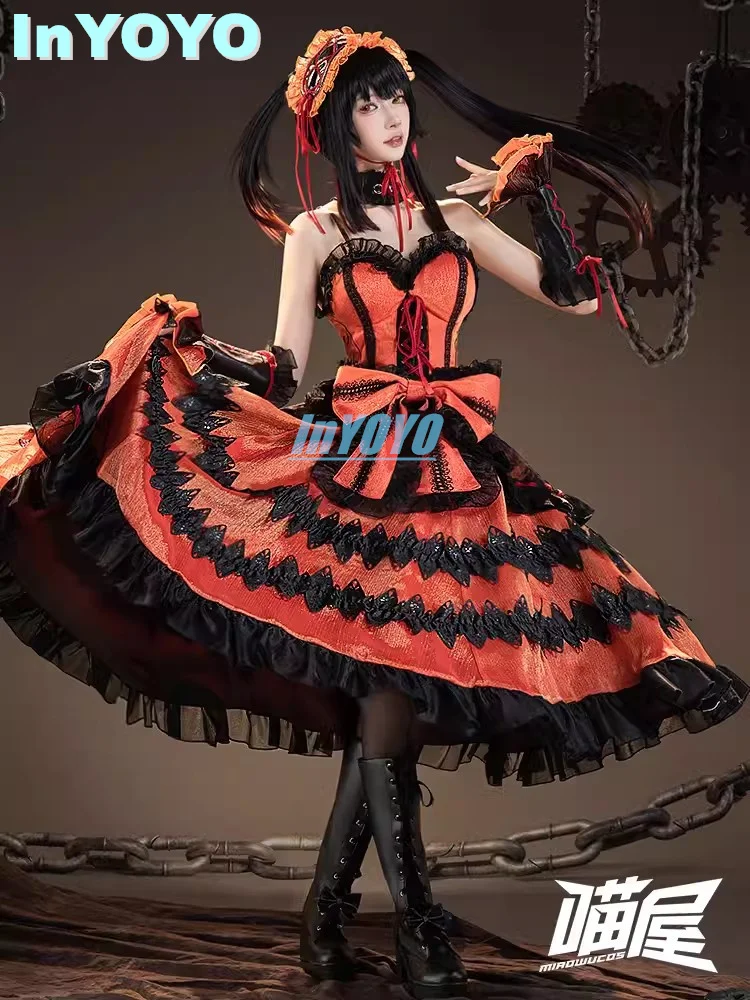 InYOYO Tokisaki Kurumi Cosplay Anime DATE A LIVE Costume Lovely Lolita Dress Role Play Halloween Suit For Women Outfit New