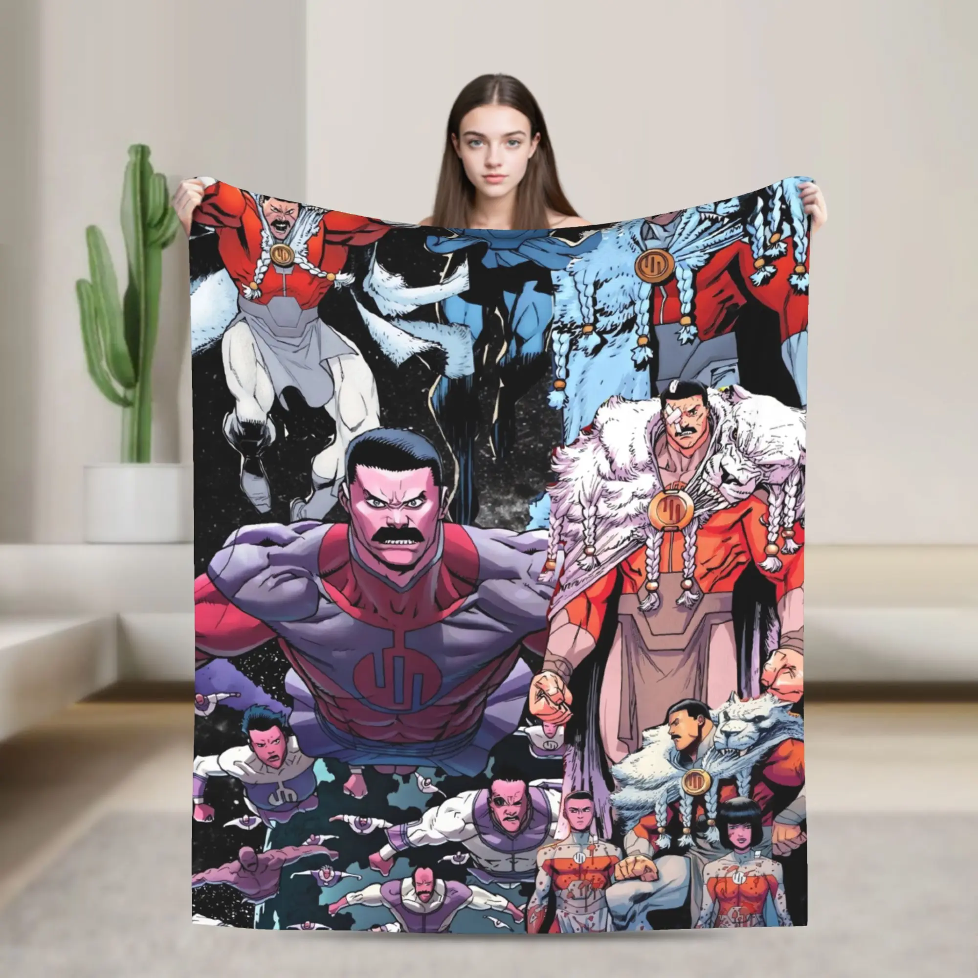 Viltrumite Army Invincible Blanket Quality Warm  Throw Blanket Winter Airplane Travel Home Decor Street Trend Bedspread