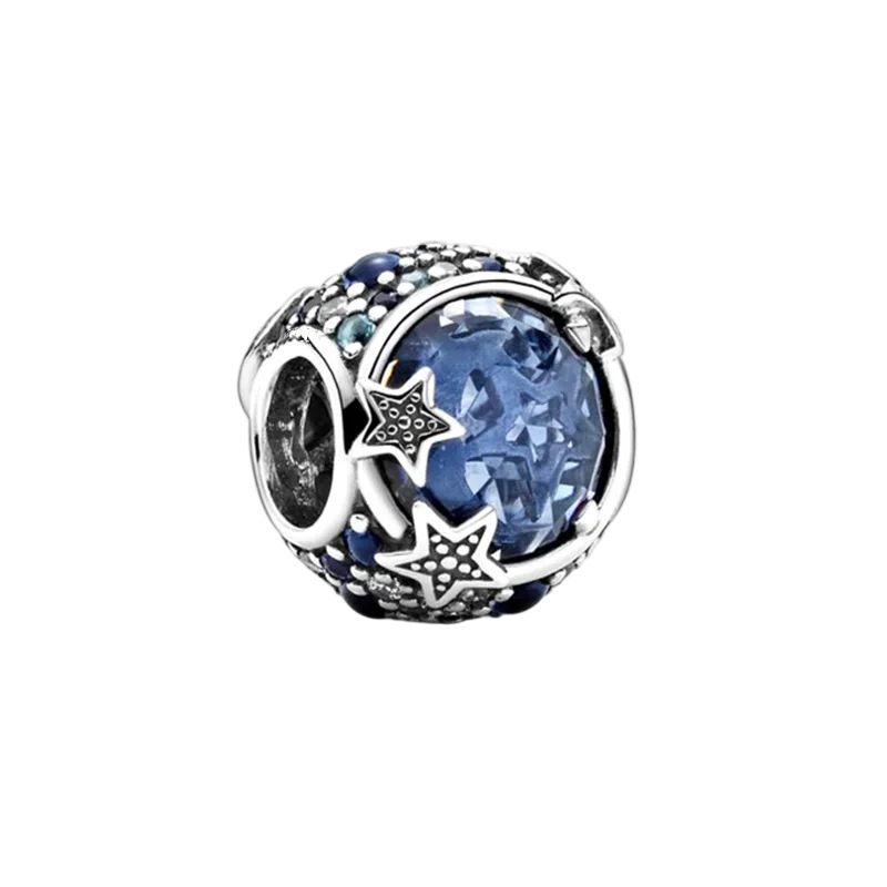 2025New نجوم والقمر خرز تميمة استرخى الأفعى صالح الأوروبي الأصلي الفضة سوار خرز قلادة Diy بها بنفسك مجوهرات النساء هدية