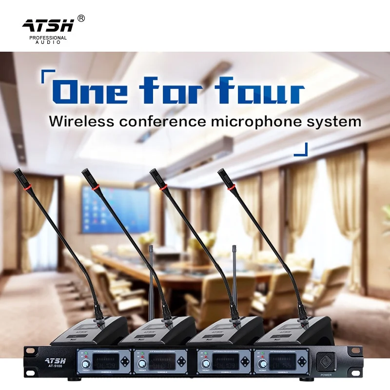 AT-5100 Professional Mic For Meeting Gooseneck Conference Room Table Microphone System