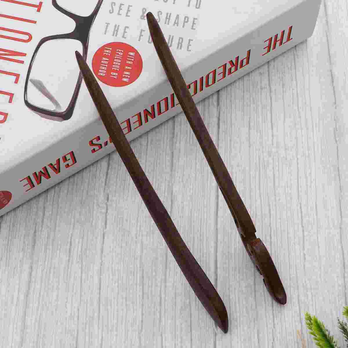 

2 PCS Hair Claws Vintage Clip Chopsticks Sandalwood Bamboo Hairpin Retro Miss