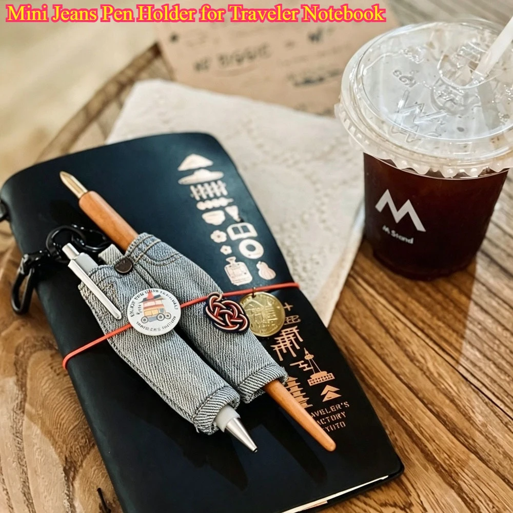 Travel Journal Accessories - Mini Jeans Pen Holder for Traveler