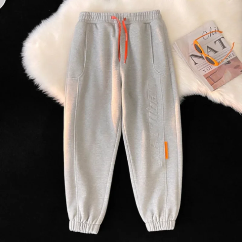 2024 New Spring and Autumn High Waist Drawstring Versatile Casual Sports Loose Oversized Trendy Brand Strap Haren Pants for Men