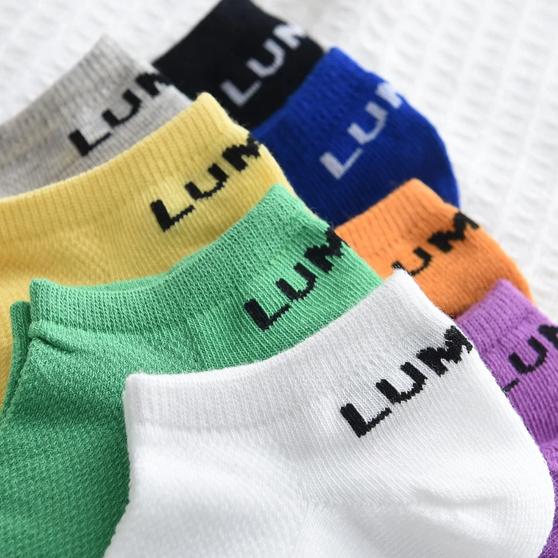 12 Pairs Baby Socks Boys Girls Letter Socks Cotton Soft Newborn Babies Loose Comfortable Sock Kids School Sport Clothes Unisex