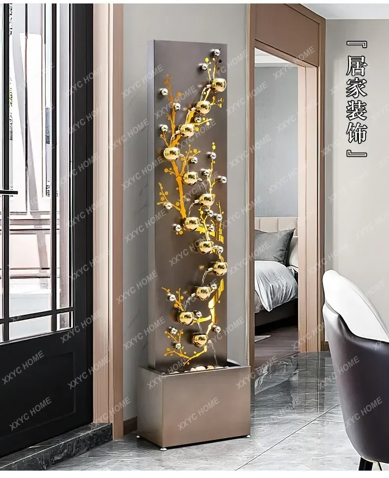 HJ  Modern light luxury generates wealth, flowing water fountain ornament, living room, indoor entrance, water feature home