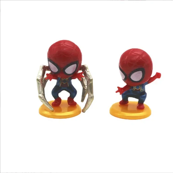 [面白い] 8 ピース/ロットディズニーマーベルスーパーヒーロースパイダーマンアクションフィギュアおもちゃ像コレクションモデル家の装飾子供の最高のギフト